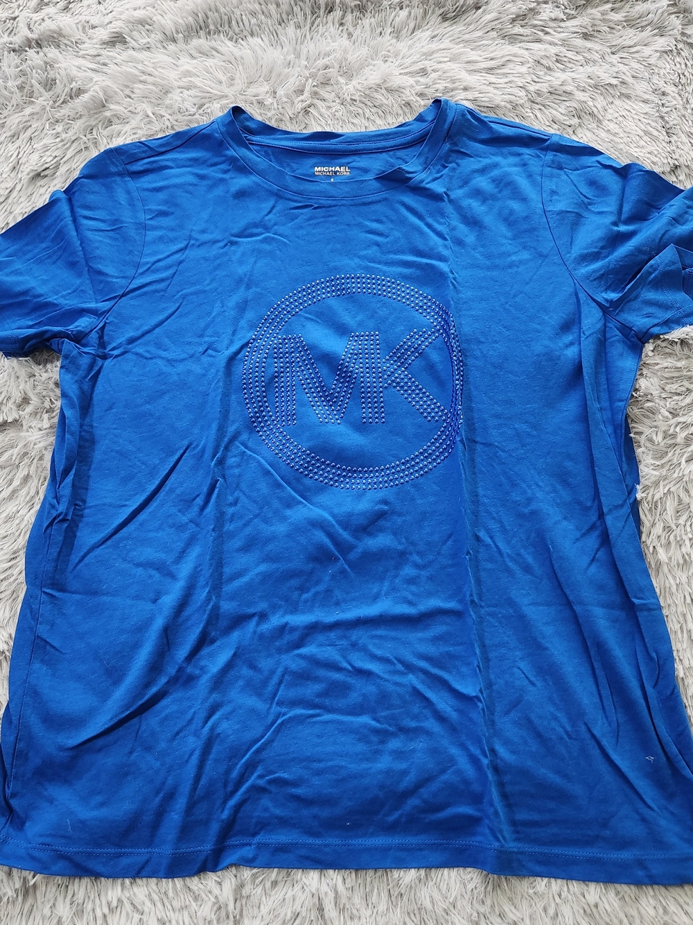 MICHAEL Michael Kors Studded Royal Blue Large Logo Tee Shirt